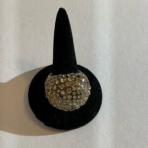 Neiman Marcus Gold Crystal Embellished Ring Size 7
